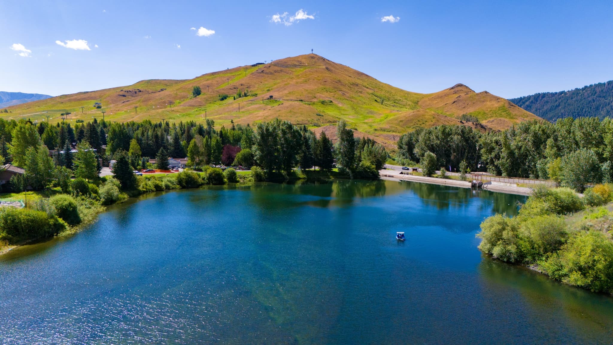 A calm alpine lake in the Sun Valley area